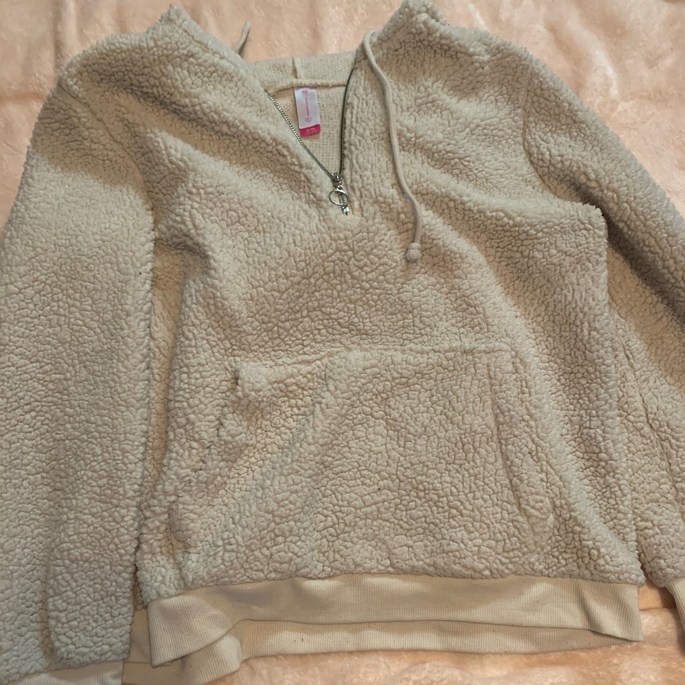 White half zip hoodie